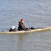 Fishing for muskie in a kayak